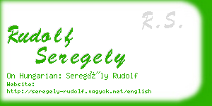 rudolf seregely business card